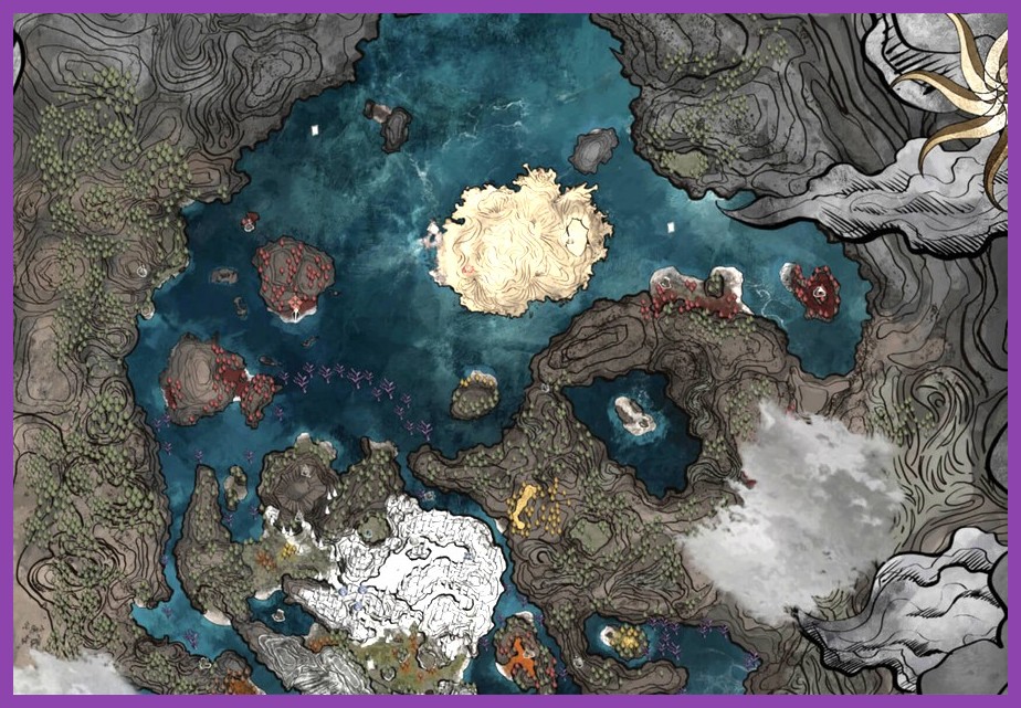 Map view of Expedition 33 showing boss locations and paths