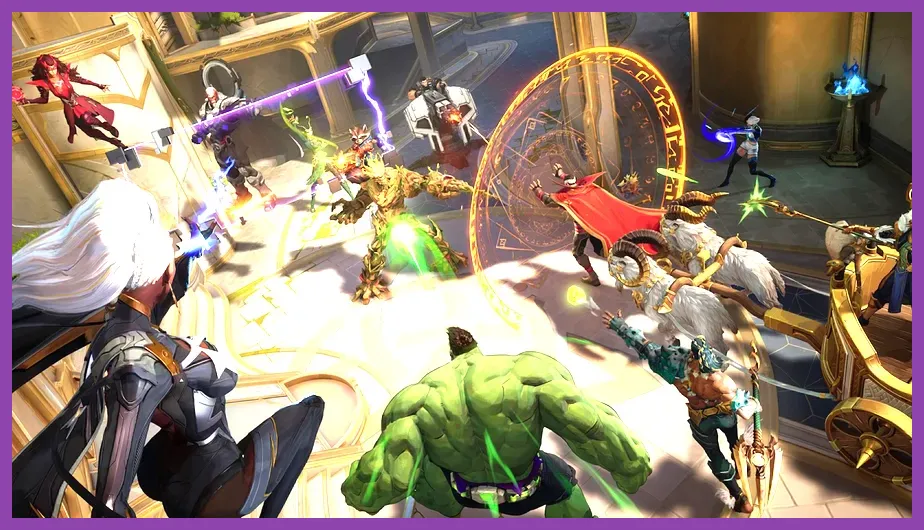 Coordinated team fight in action