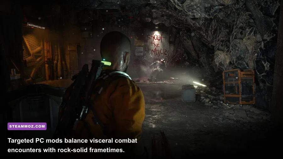 Jacob Lee engaging a Biophage mutant in brutal melee combat