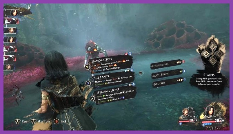 Upgrading weapons and gear at the party camp in Expedition 33