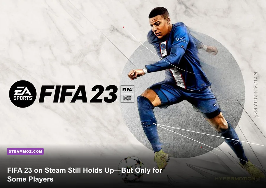 FIFA 23 PC Steam match gameplay in a packed football stadium
