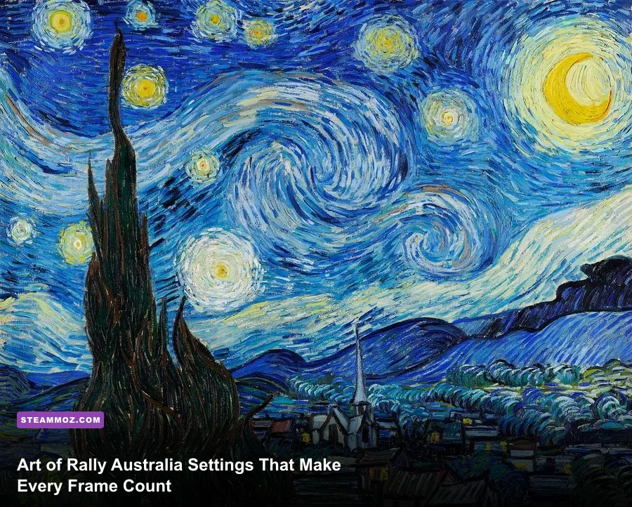 Art of Rally Australia rally car driving through a scenic mountain stage