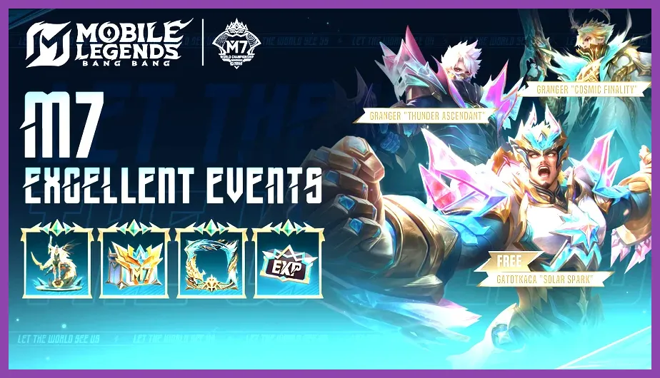Mobile Legends Bang Bang event page displaying a free hero reward and event missions