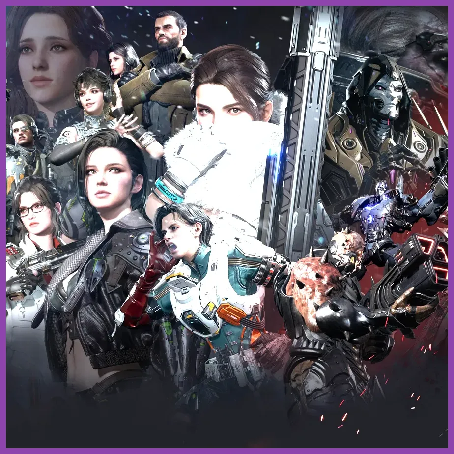 Various playable characters lined up in The First Descendant