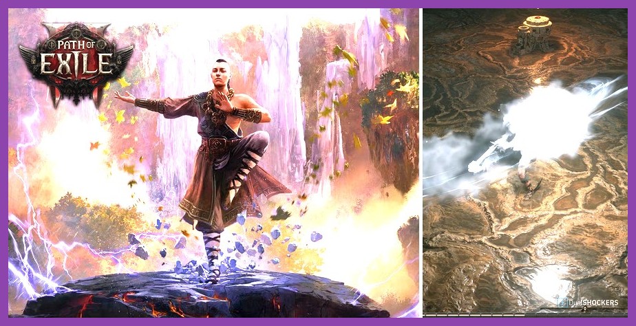 Dense combat scene in Path of Exile 2 featuring explosive spell effects and large monster packs