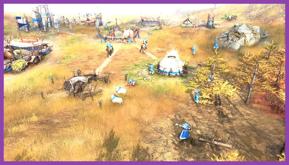 Age of Empires 4 Wheelbarrow technology researched at a mill