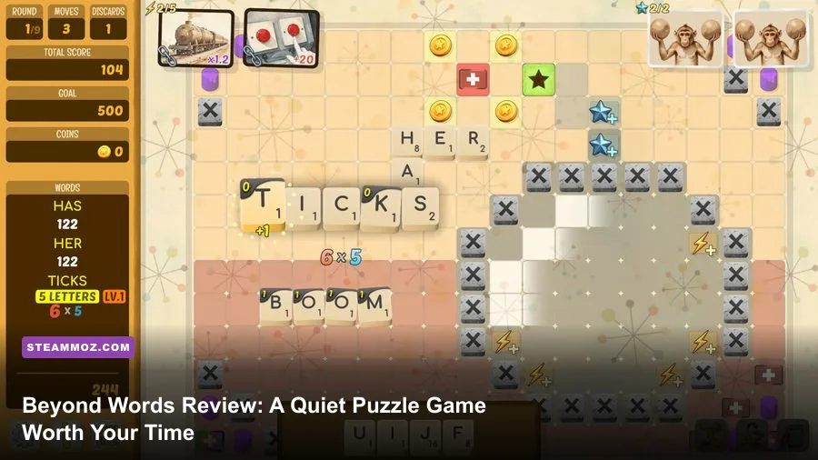 Beyond Words gameplay showing its wordless puzzle adventure presentation
