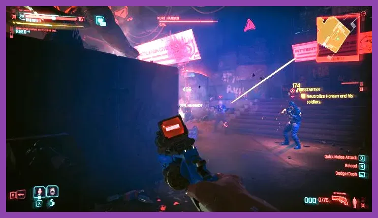 Kurt Hansen fighting V in the Dogtown stadium during Cyberpunk 2077 Phantom Liberty