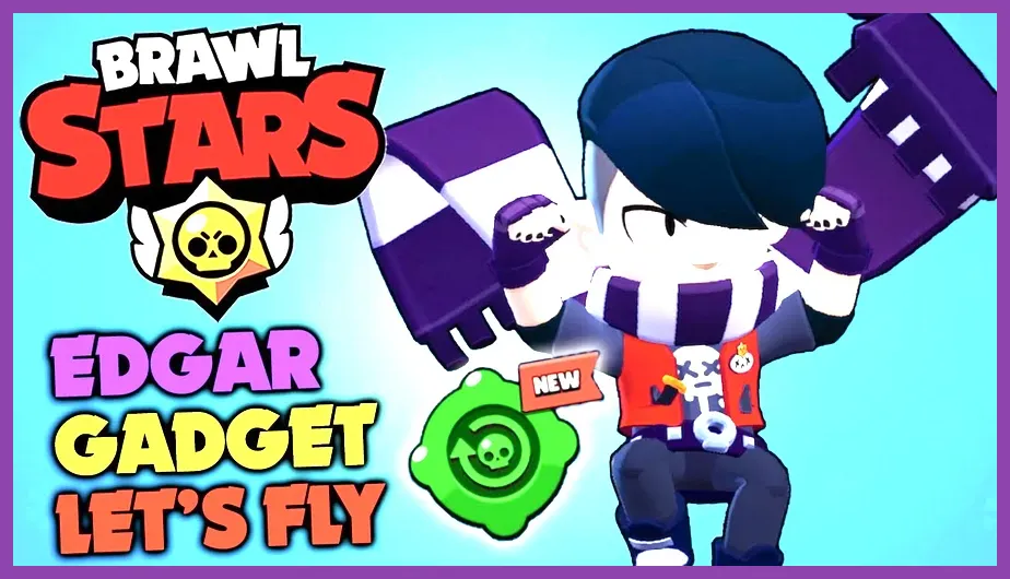 Edgar charging Super instantly using Let's Fly gadget in Brawl Stars match