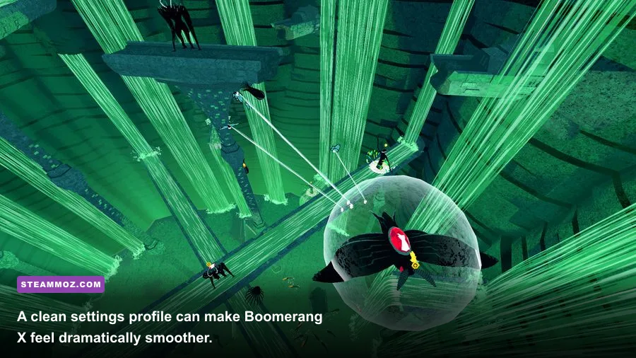 Boomerang X PC graphics and display settings menu