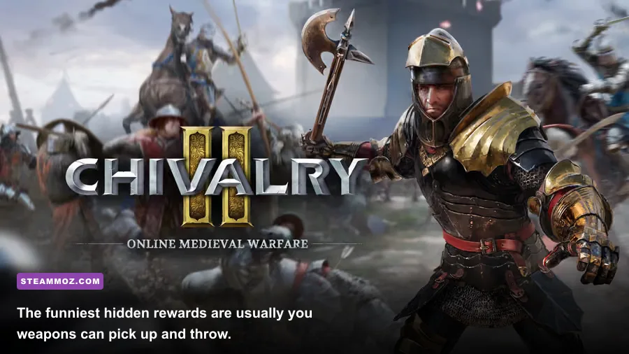Chivalry 2 player using a chicken and environmental weapon during a battle