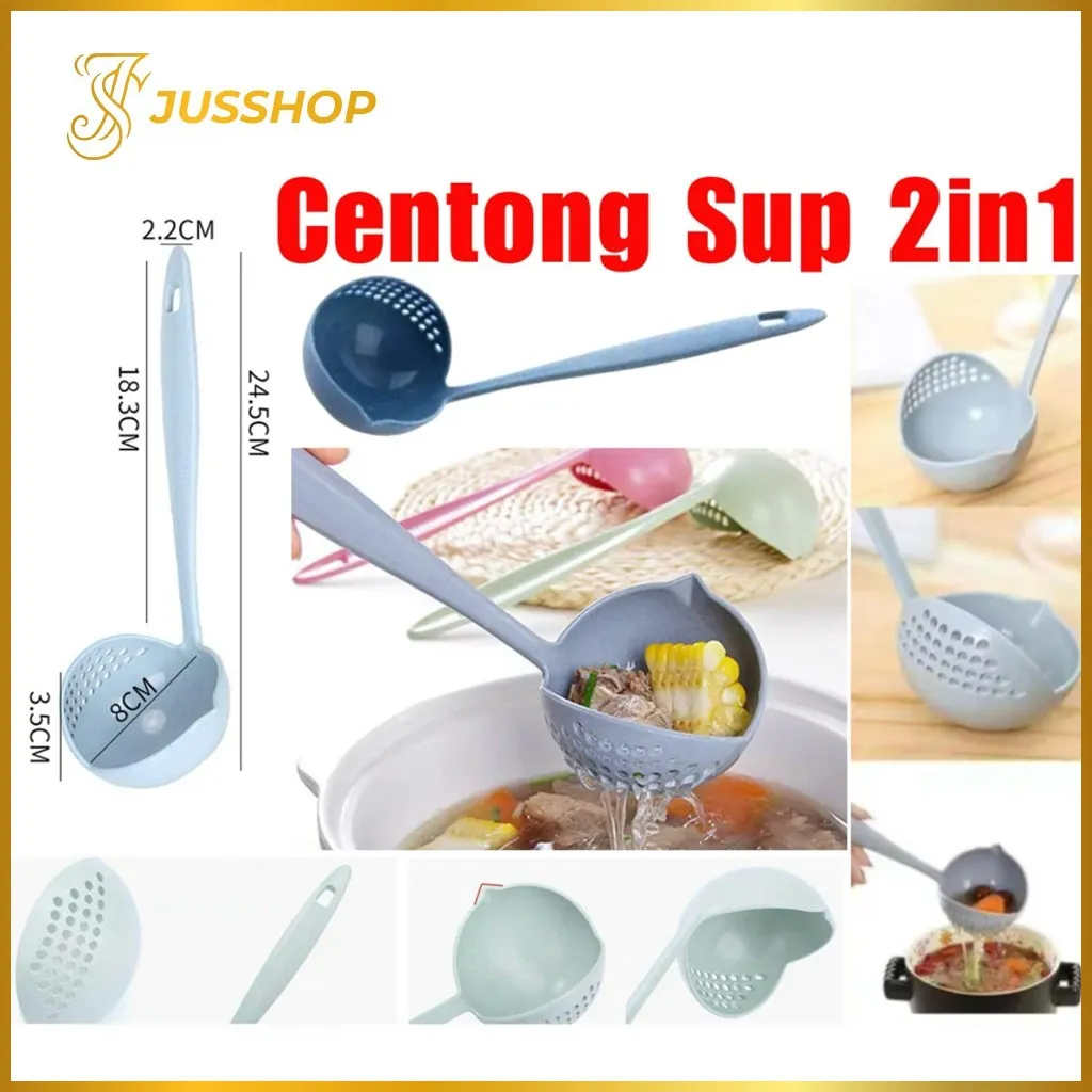 Centong Sup 2in1 Centong Saringan Kuah Sayur Sendok Soup Plastik 2in1 Serbaguna