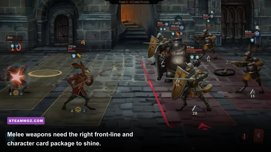 Banners of Ruin melee fighters attacking enemies with swords and heavy weapons