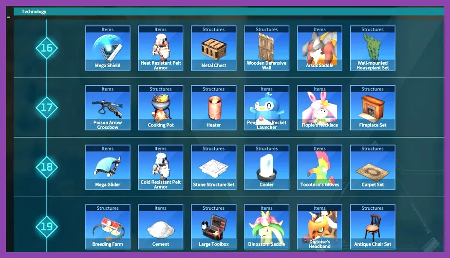 Palworld skill tree interface showing allocated points