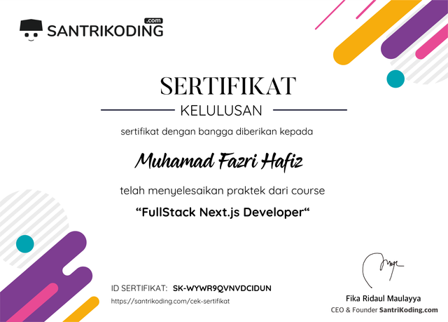 FULLSTACK NEXT.JS DEVELOPER BY SANTRI KODING