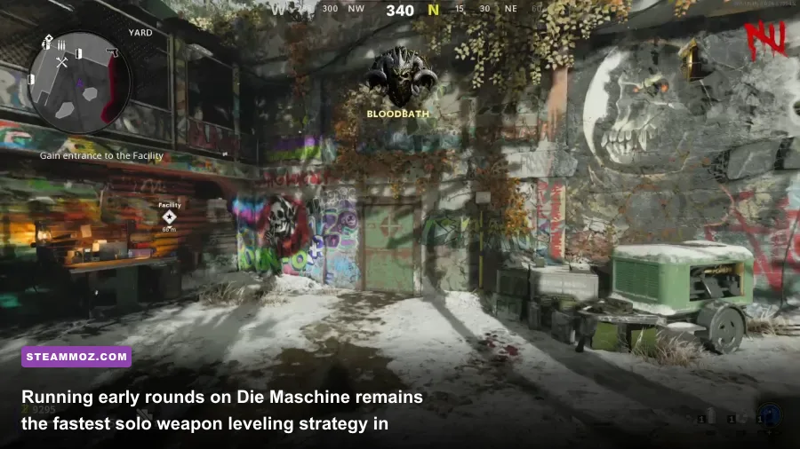 Player battling hordes on Die Maschine in Cold War Zombies mode