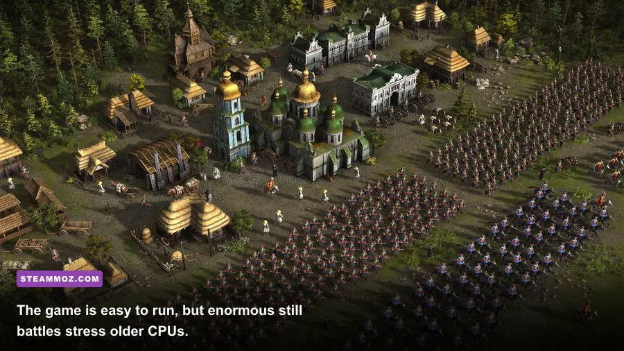 Cossacks 3 running on PC with large battlefield and high resolution graphics