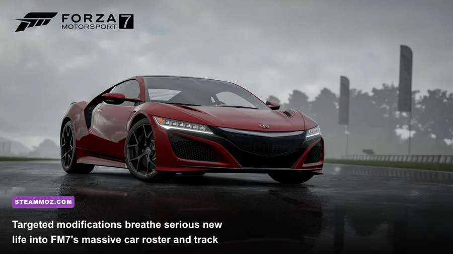 High detail supercar parked in the Forza Motorsport 7 garage bay