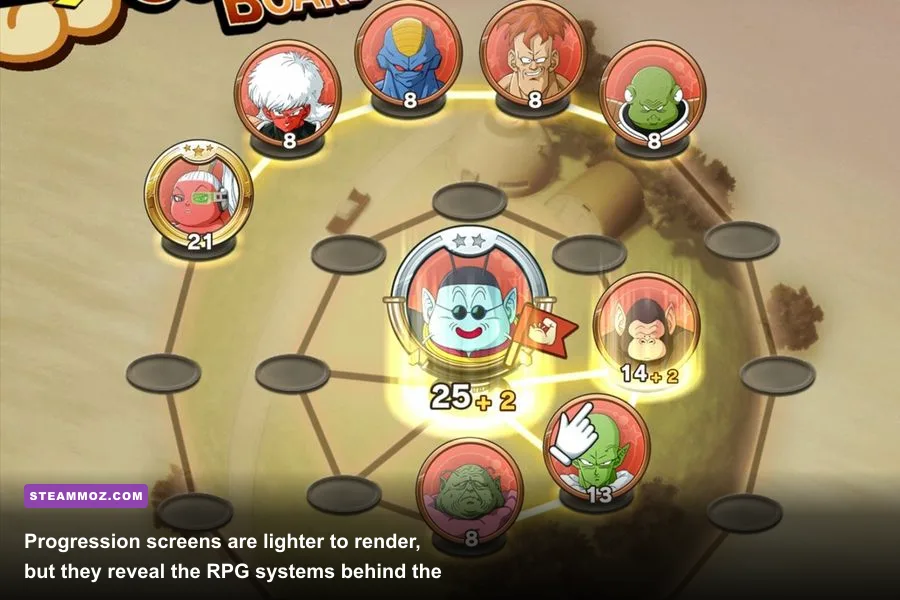 Dragon Ball Z Kakarot skill tree and community board interface