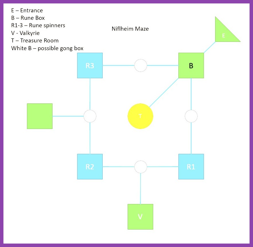 Procedural map of Niflheim showing room patterns
