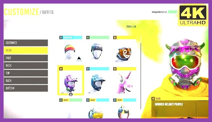 Riders Republic inventory showcasing elite sports gear unlocked from max rank sponsor contracts