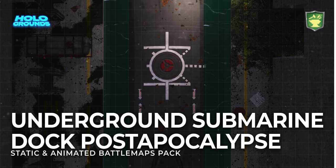 Submarine Dock Postapocalypse Animated Battlemaps