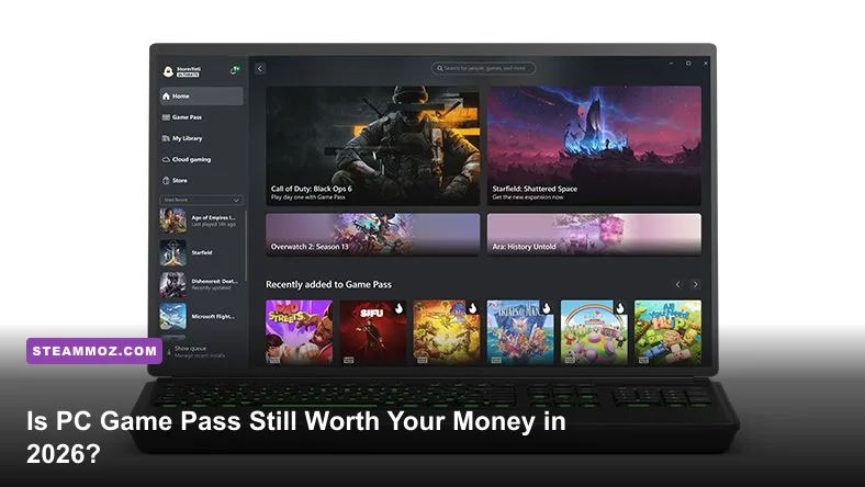 Xbox PC Game Pass desktop app displaying library of modern PC games
