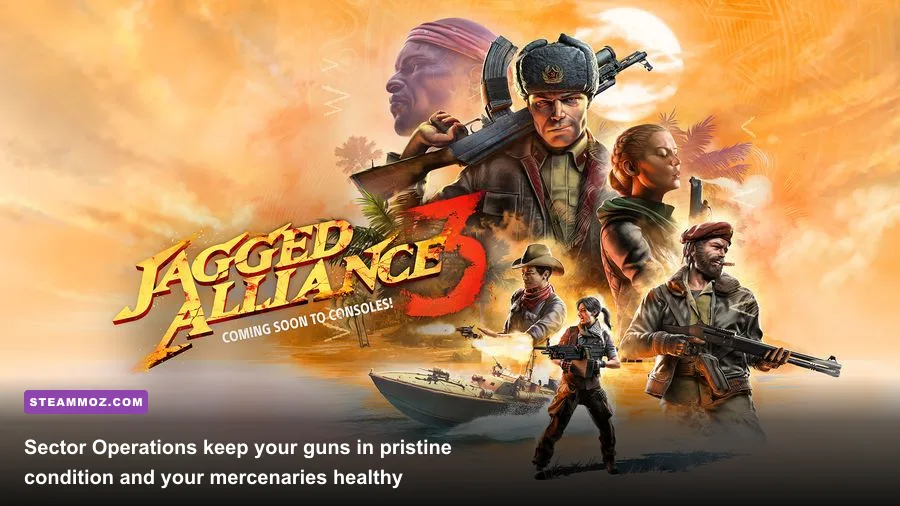 Jagged Alliance 3 sector operations management screen