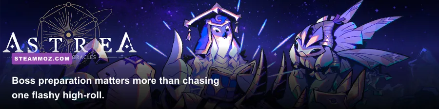 Astrea Six-Sided Oracles boss encounter with an Oracle managing dice effects