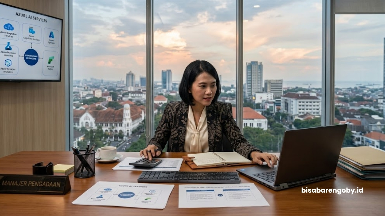 Manajer pengadaan menghitung biaya AI Analytics untuk perusahaan di Semarang berbasis Azure AI