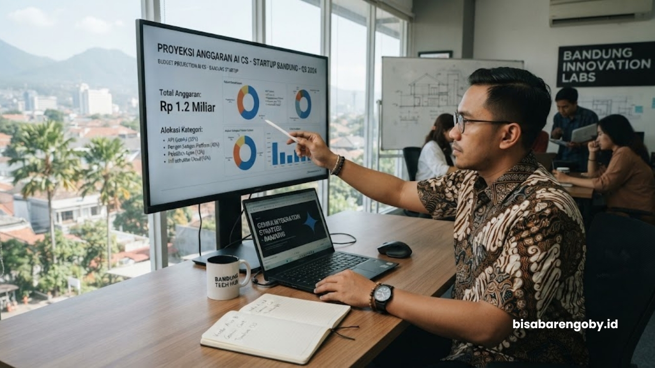 Chief Technology Officer memproyeksikan alokasi anggaran sebelum mengeksekusi implementasi AI Customer Service untuk startup di Bandung berbasis Gemini