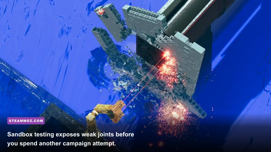 Experimental destruction machine being tested in ABRISS Sandbox mode