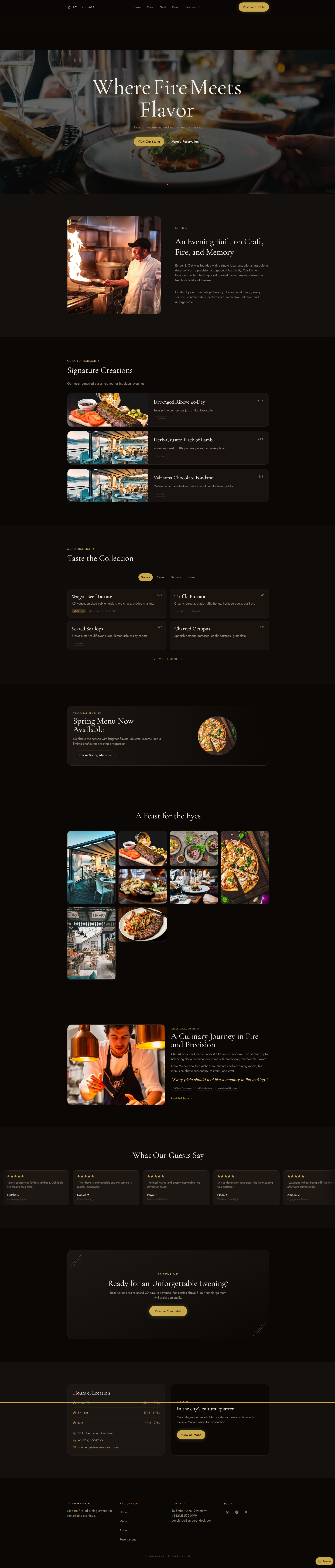 Ember & Oak - Premium Restaurant Demo Website