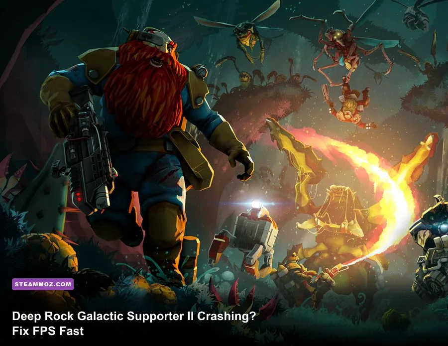 Deep Rock Galactic Supporter II Upgrade cosmetics shown on a dwarf in the Space Rig