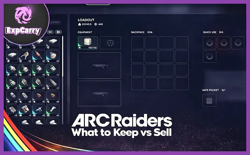 ARC Raiders inventory screen displaying primary weapons stats and module attachments