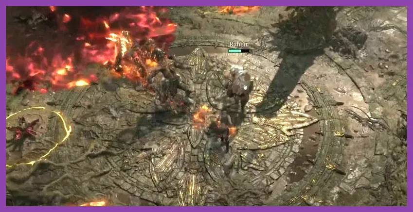 World boss combat encounter in the Nahantu region of Diablo 4