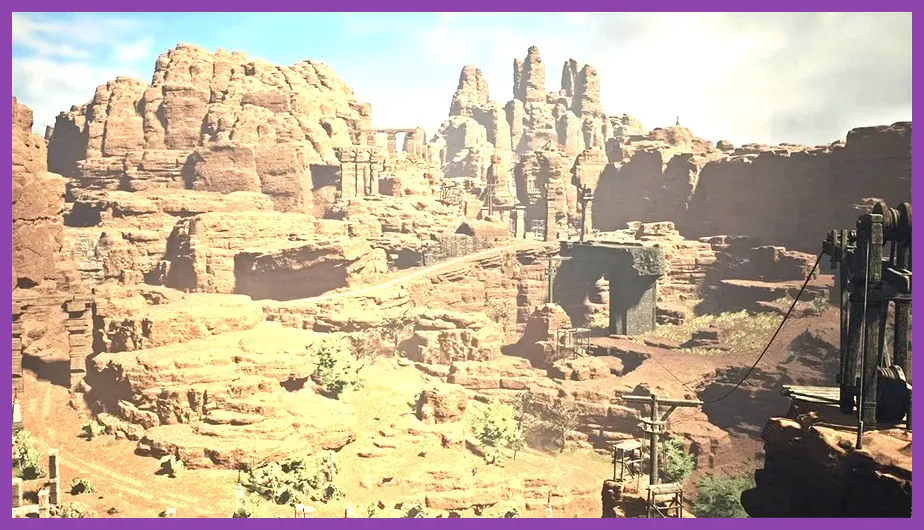 Arid mountainous landscape of Battah in Dragon's Dogma 2