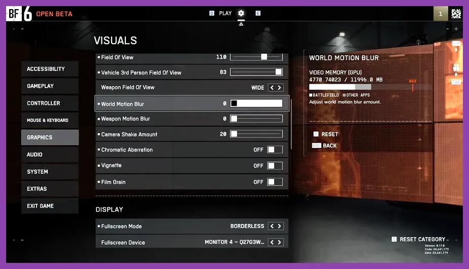 In-game menu showing PSSR upscaling and frame rate target settings