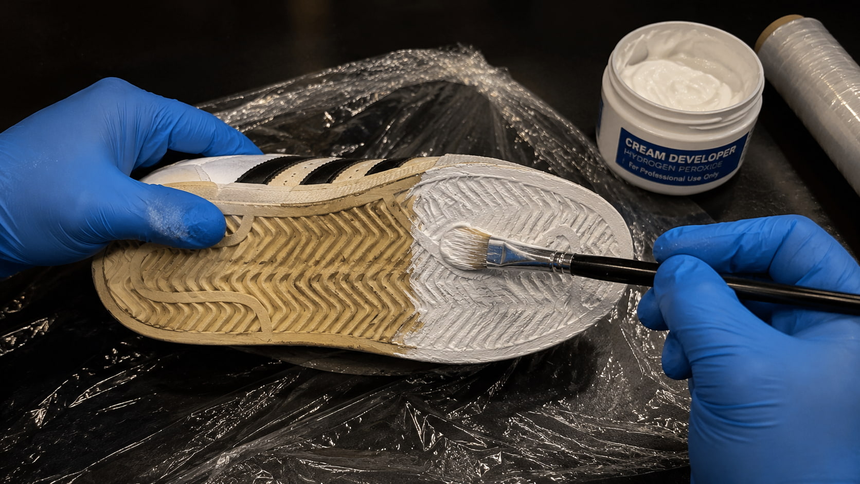 Proses unyellowing sepatu