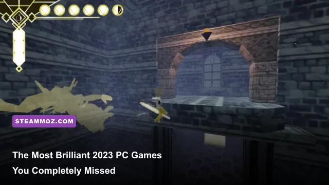 Sybil executing an acrobatic wall bounce in the retro 3D platformer Pseudoregalia