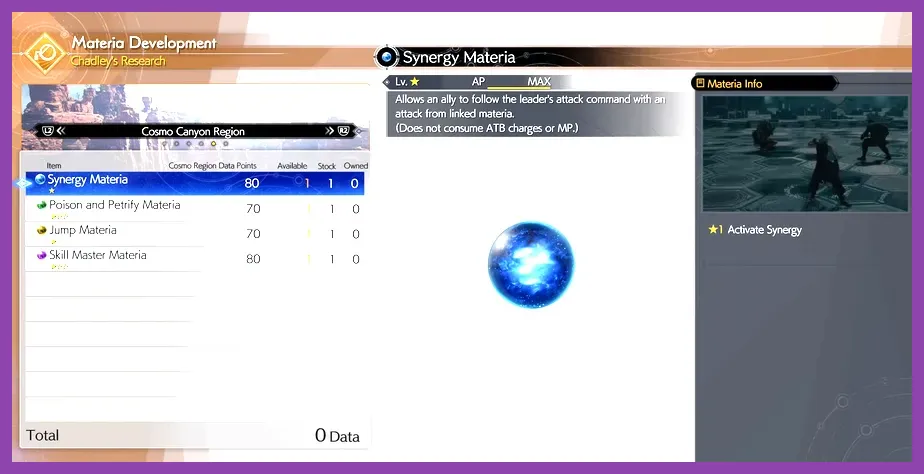 Final Fantasy 7 Rebirth materia pairing interface