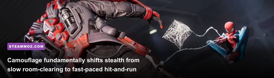 Miles Morales turning invisible using Camouflage to ambush Underground enemies