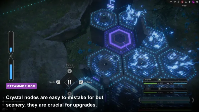 Crystal gathering location and hidden chest in Solna Plain