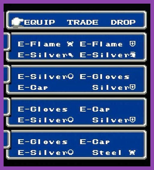 Final Fantasy Pixel Remaster inventory screen showing party equipment and armor