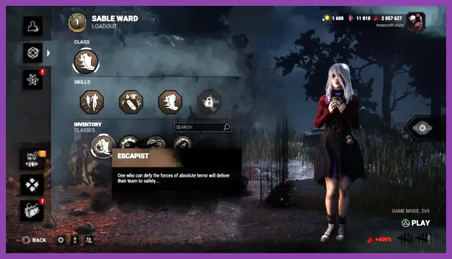 Dead by Daylight survivor using Windows of Opportunity near highlighted pallets