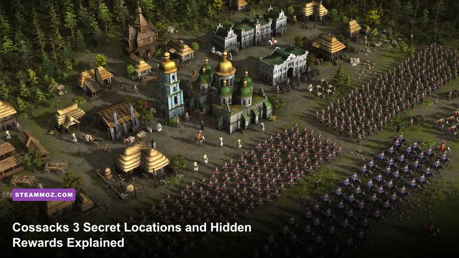 Cossacks 3 campaign battlefield with armies and unexplored map territory
