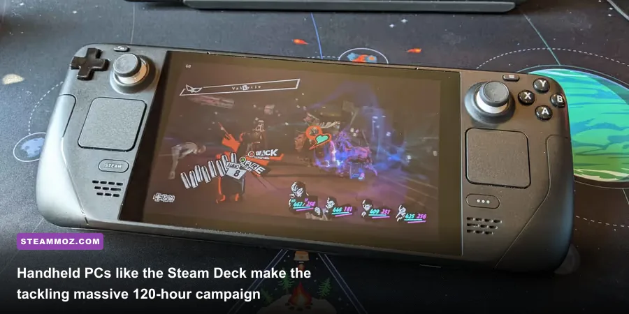 Persona 5 Royal running at 60 FPS on the Steam Deck OLED handheld