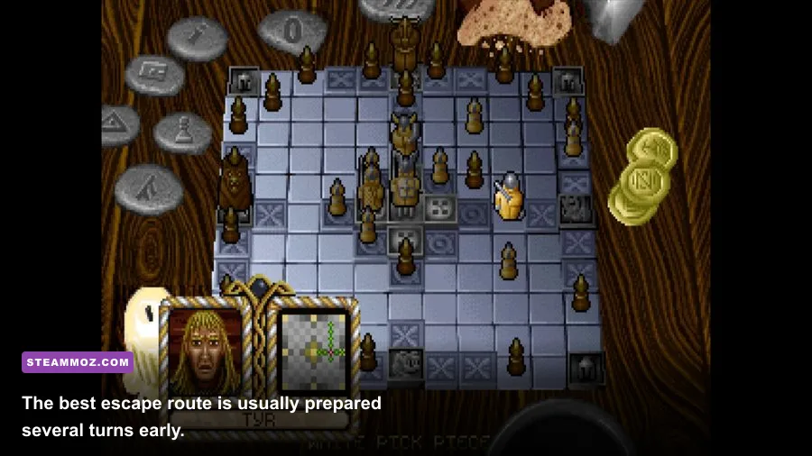 King's Table The Legend of Ragnarok king moving toward an escape edge
