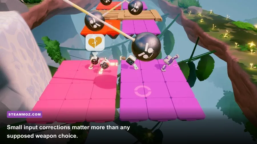 Biped 2 robots balancing across a narrow platform over water
