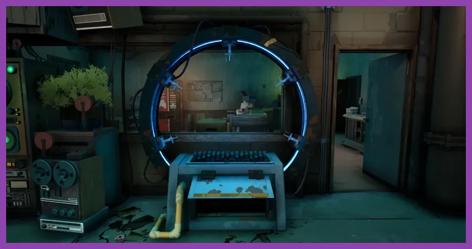 Garage interior featuring the Matter Deconstructor feeding scrap items